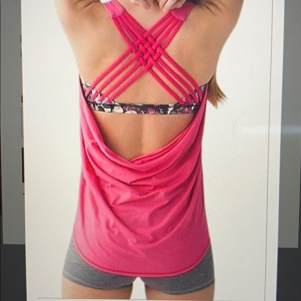 Lululemon pink yoga athletic tank top